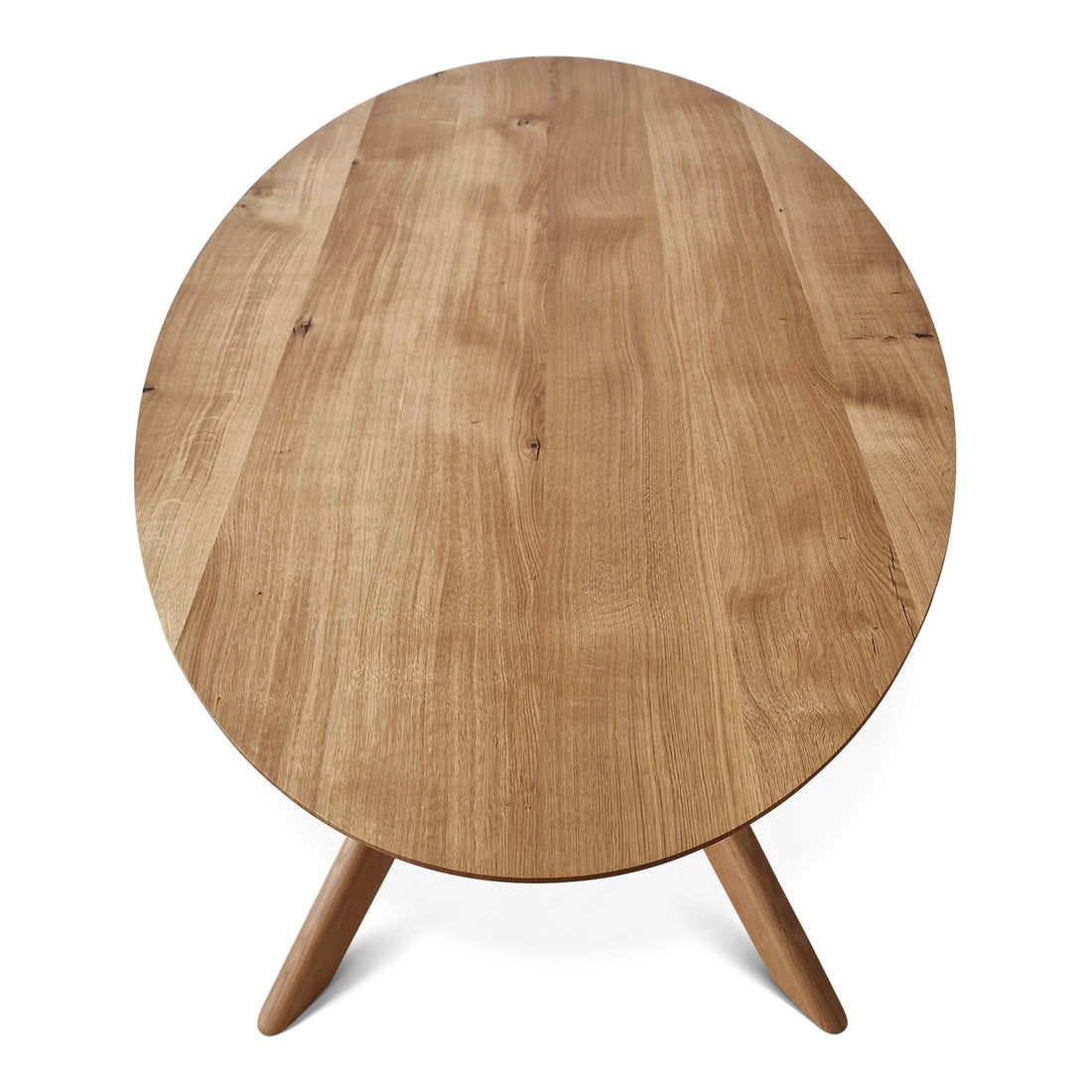 Table à manger ronde extensible de Bibi en chêne solide