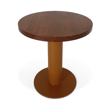 Table de bistrot ronde éclectique en chêne massif 