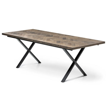 Astrid Charcoal visgraat eettafel uitklapbaar met S10Home