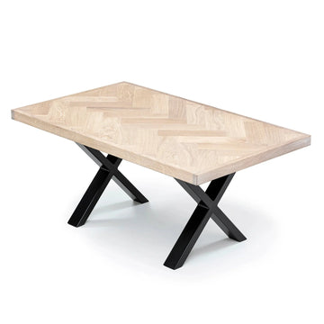 Table basse chevrons Astrid en chêne coton | Bois massif | S10Home