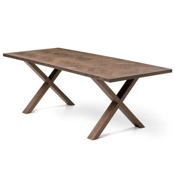 Astrid Verlengbare Herringbone Eettafel in Chocolade Eik | S10Home