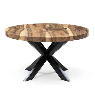 Table basse ronde en noyer, naturel 